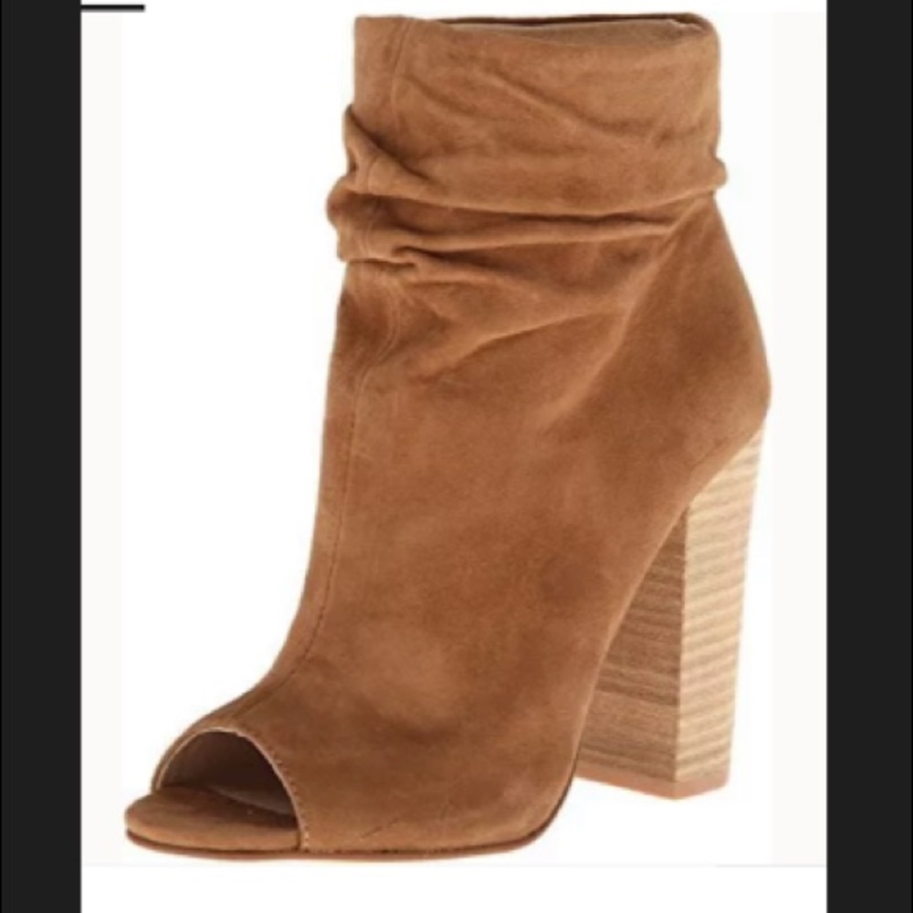 Kristin Cavalarilaurel open toe dark camel bootie